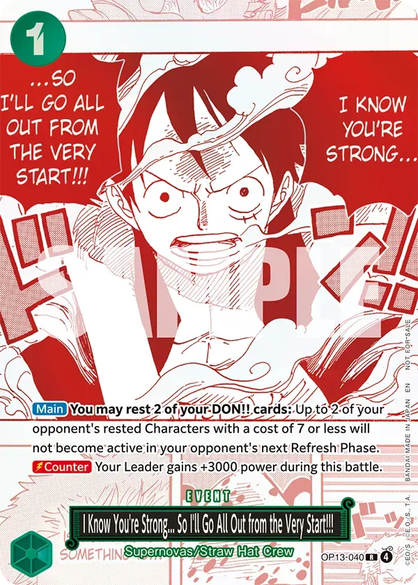 I Know You're Strong... So I'll Go All Out from the Very Start!!! (OP13-040)